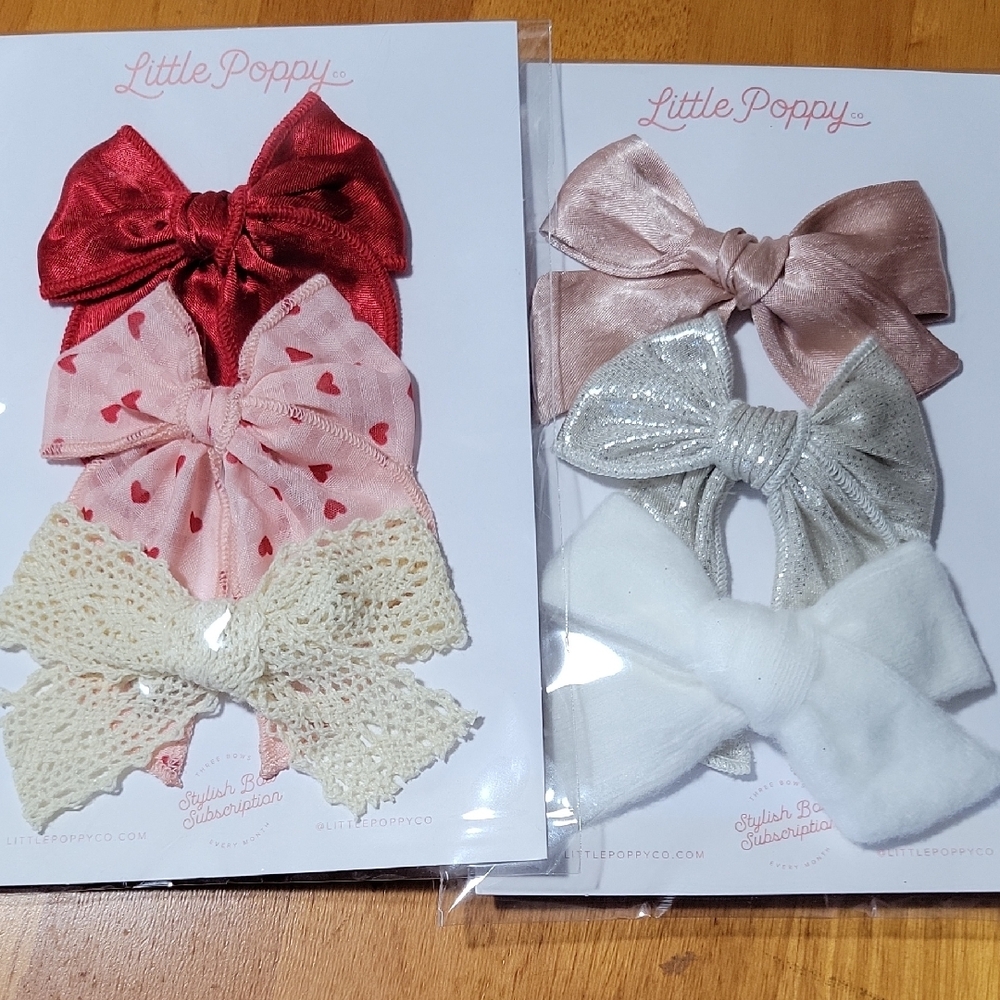 Elegant Red and Pink Satin Hair Accessories